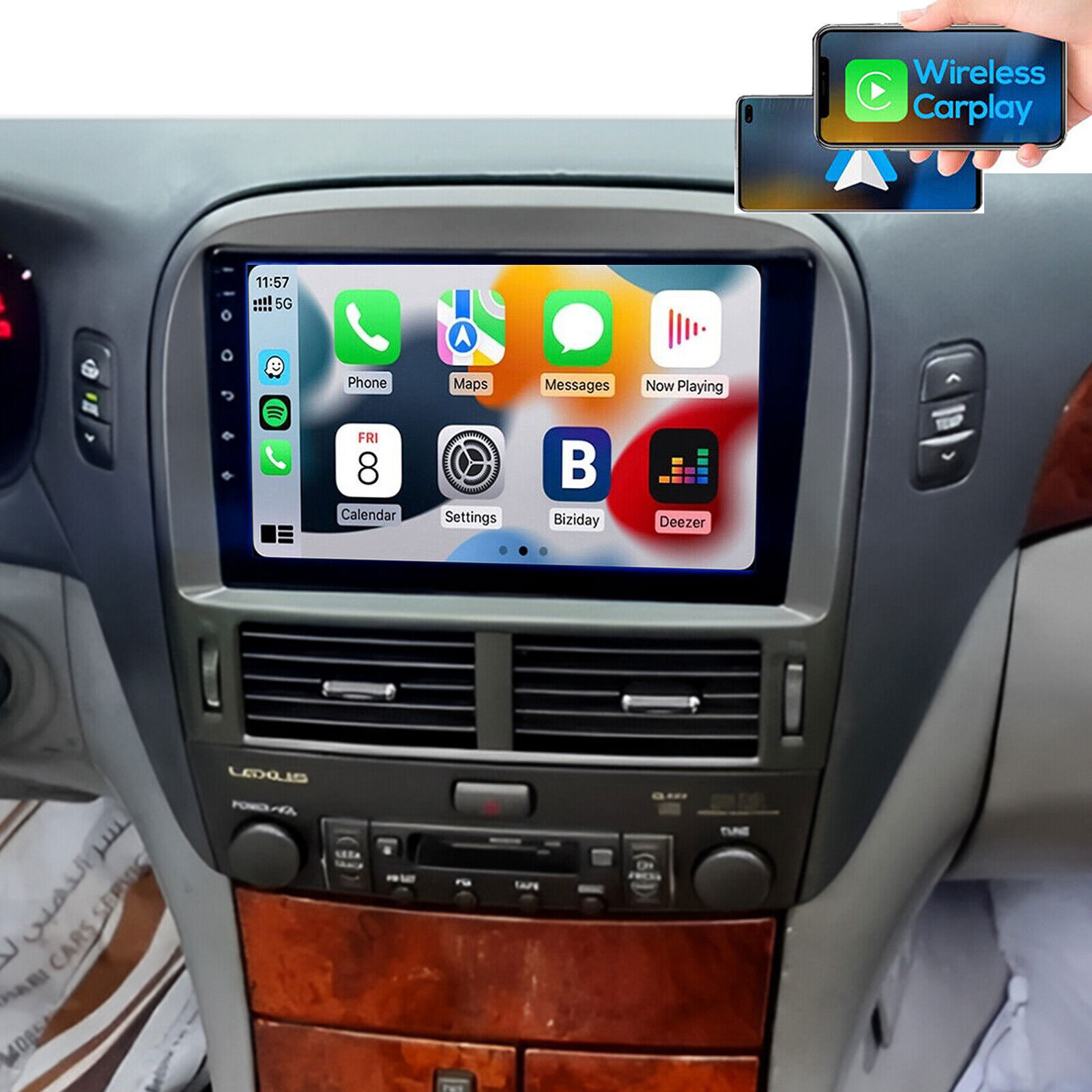 For 2001-2006 Lexus LS430 Carplay Car Radio Stereo Android 13 GPS NAVI WiFi +CAM