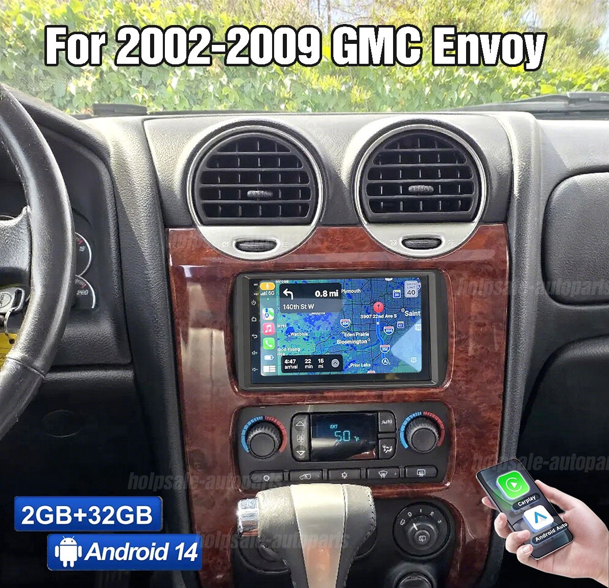For 2002-2009 GMC Envoy Carplay Car Stereo 7″ Radio GPS Navi Head Units DSP 32G