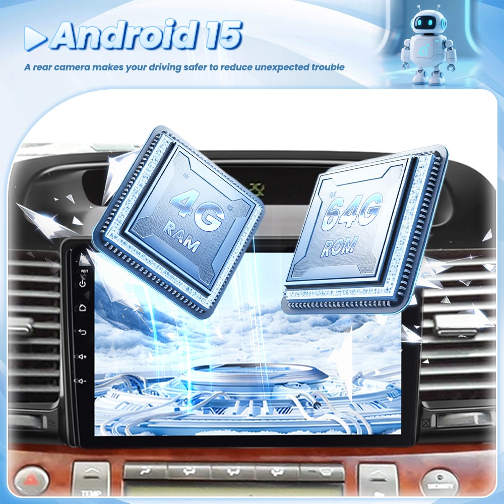 For Toyota Camry 2001-2006 Car Stereo Radio Apple Carplay Android 15 GPS 4+64GB