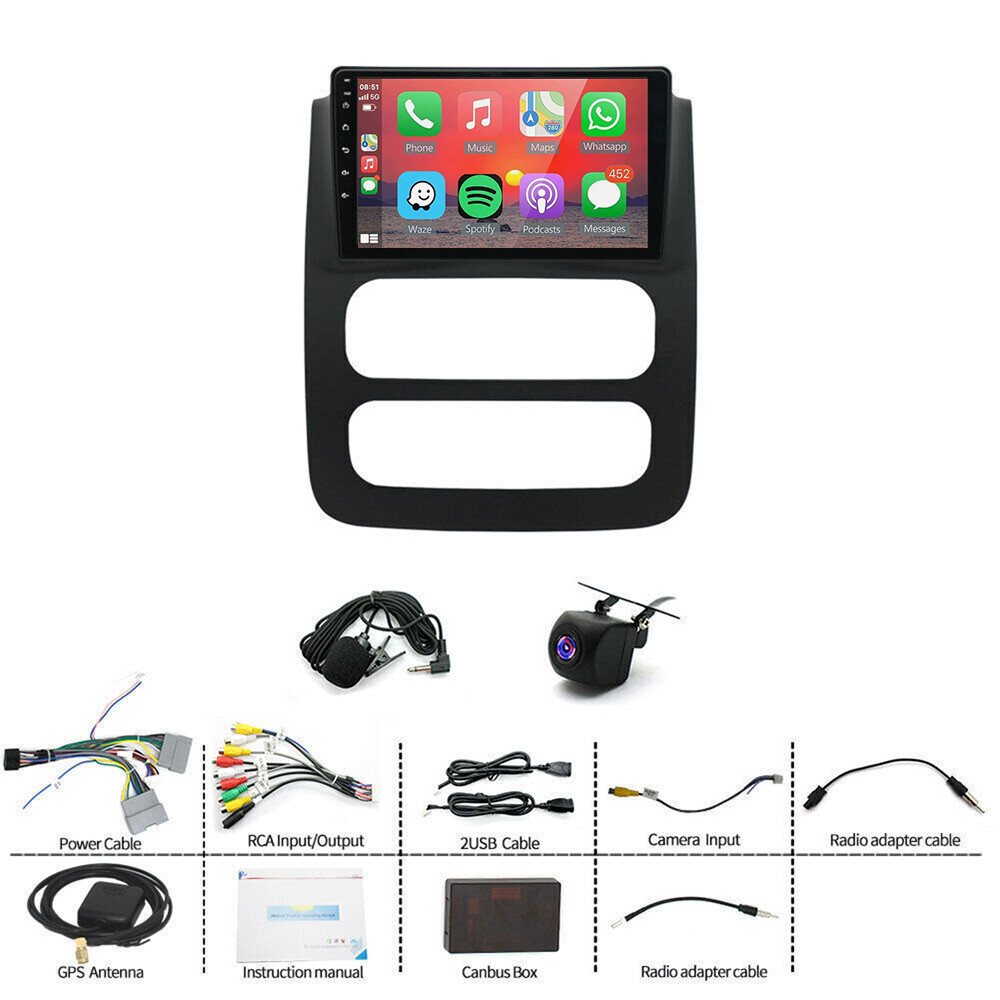 For 2002-2004 2005 Dodge Ram Radio Stereo Apple CarPlay Android Auto Navi FM GPS