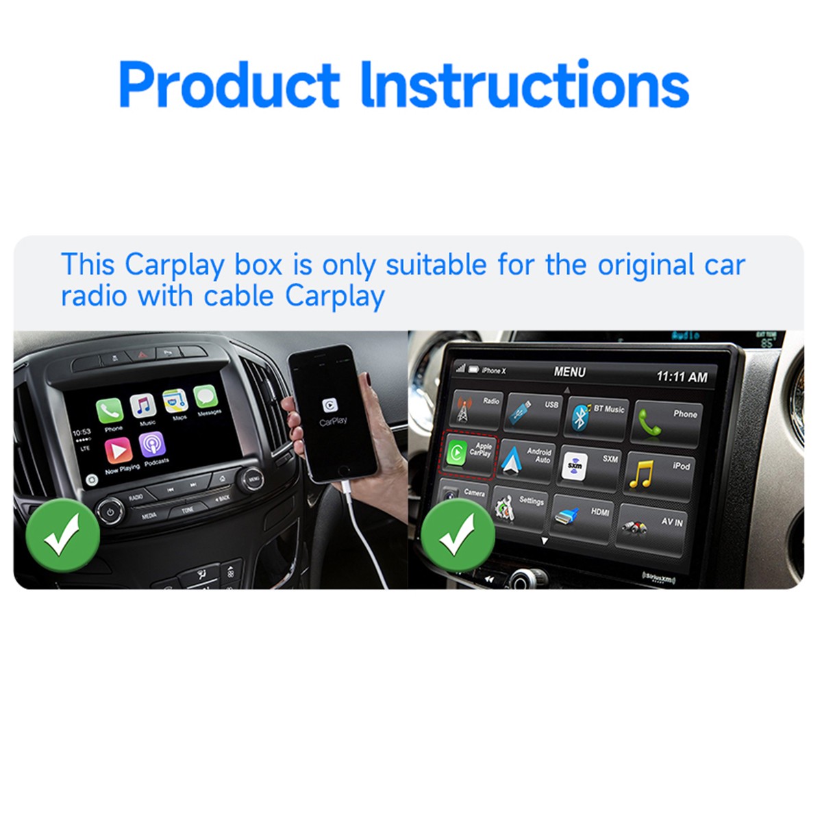 World’s Smallest 2-in-1 CarPlay Android Auto Wireless Adapter 5.8GHz WiFi BT5.0