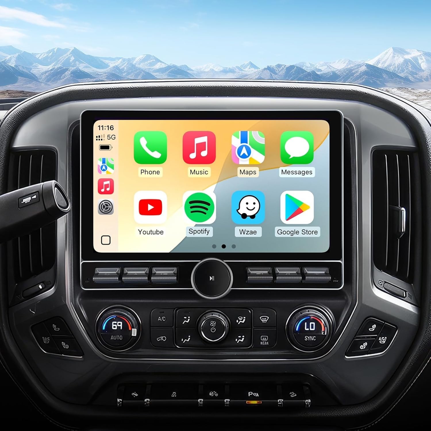 Ainavi 2G+64G 10″ Android Car Stereo Carplay for Chevy Silverado & GMC Sierra