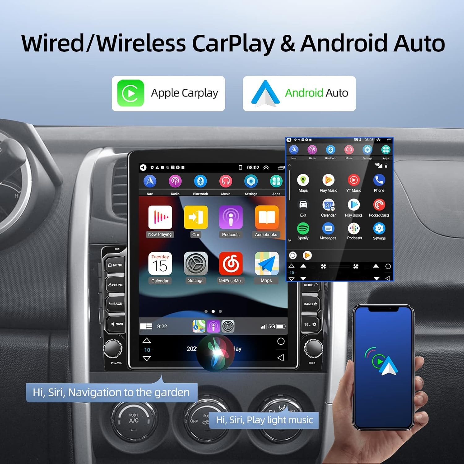 For Toyota Prius 2016-2022 Carplay Android 15.0 Car Stereo Radio Gps Navi 9.7″