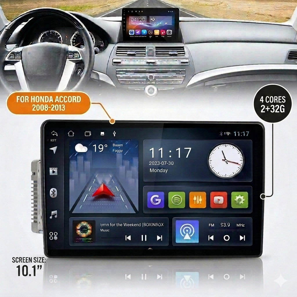 Car Radio Stereo Android Carplay Screen For Honda Accord 2008-2013 Backup Camera