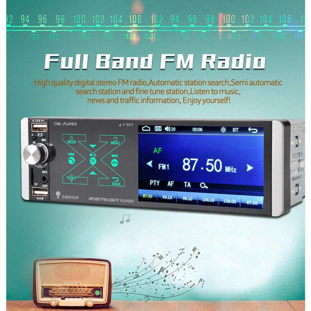 4″ 1DIN Car Stereo MirrorLink BT MP5 Player RDS AI Voice Touch FM AUX USB TF SWC