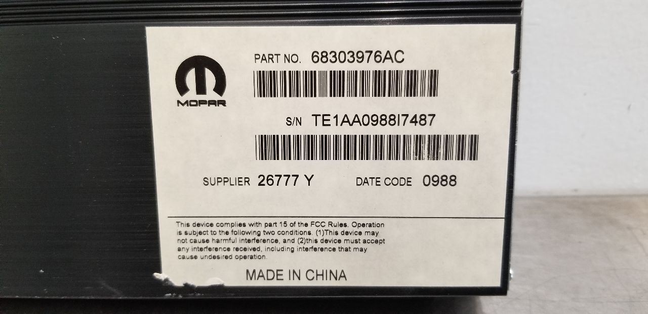 18 DODGE CHARGER 552 WATT RADIO AUDIO AMPLIFIER AMP 68303976AC