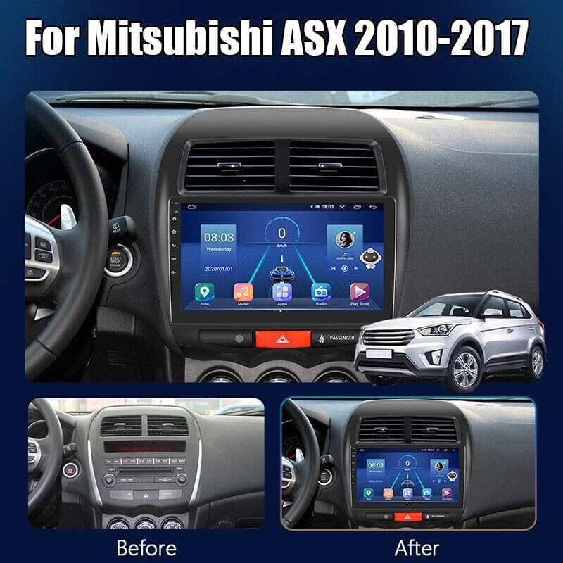 Car Stereo Radio GPS Navi WiFi Android 15 Carplay For Mitsubishi ASX 2010-2017