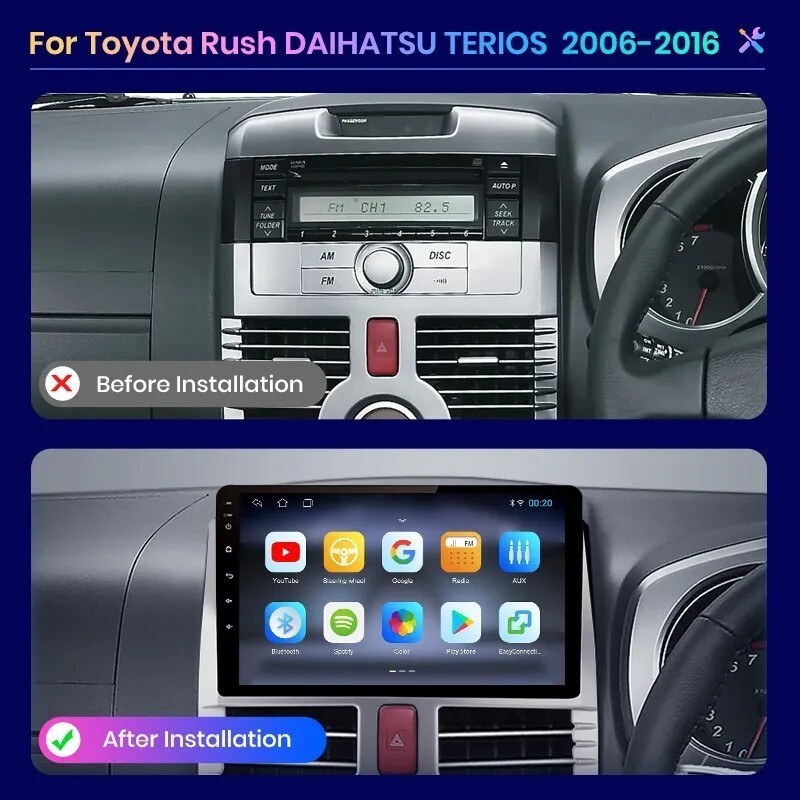 9″ RADIO FOR DAIHATSU TERIOS NAVIGATOR GPS BLUETOOTH ANDROID USB WI-FI