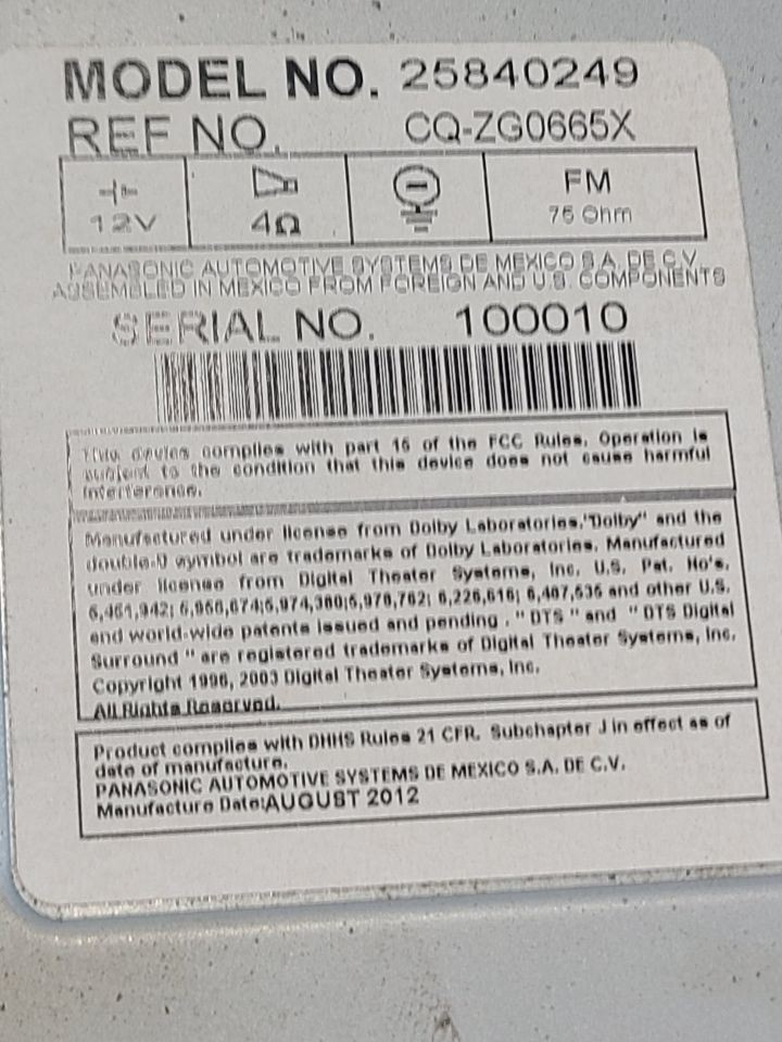 Audio Equipment Radio AM-FM-stereo-CD-DVD-MP3 Fits 07-08 AVALANCHE 1500 671127
