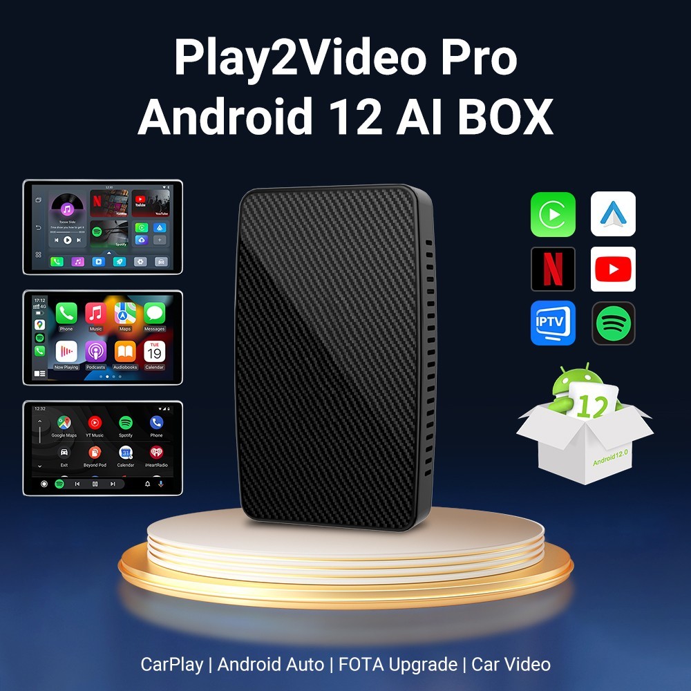 Wireless CarPlay AI Box Android Auto Adapter WIFI Converter with Netflix YouTube