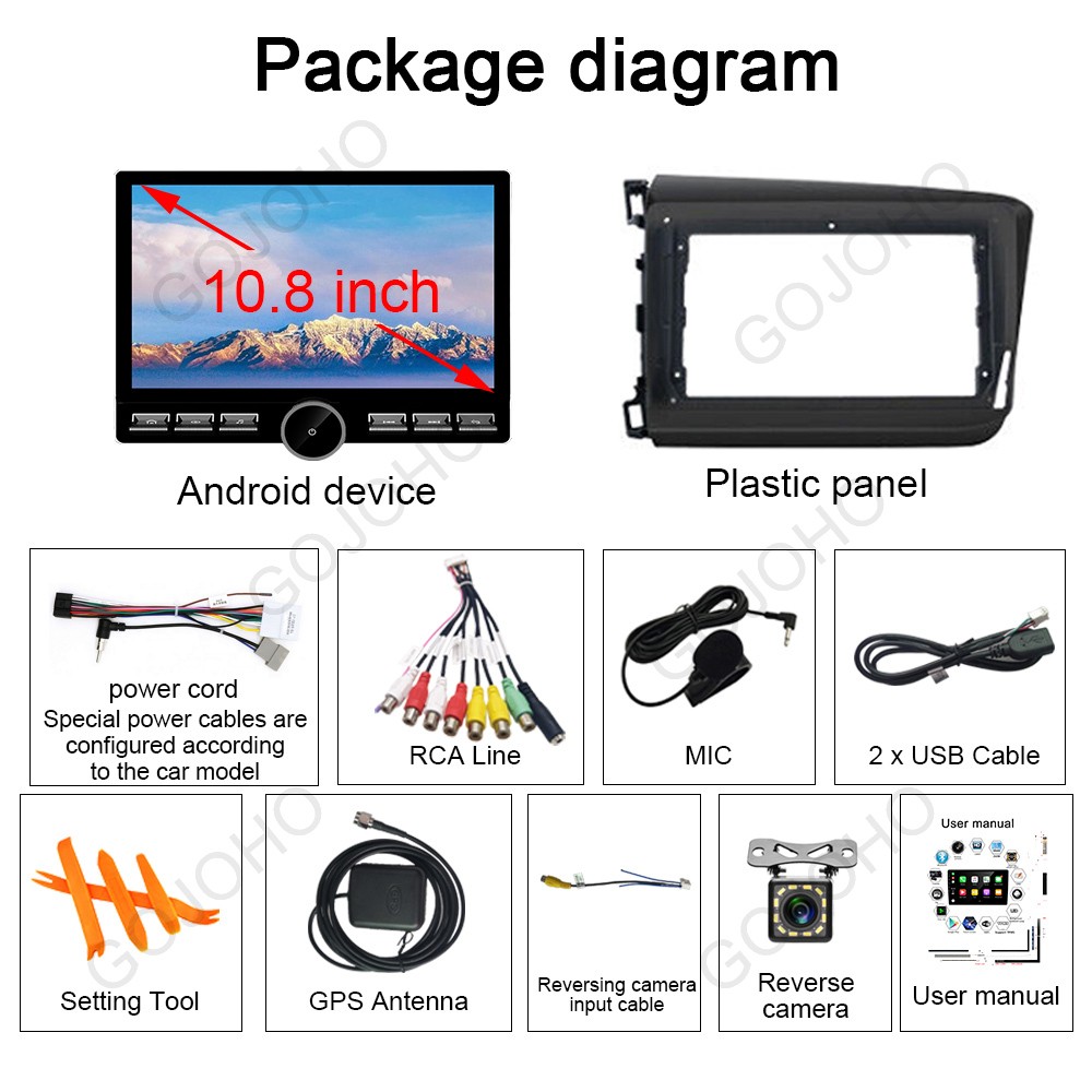 4+64GB Android 15 For Honda Civic 2012 Car Stereo GPS Radio Wifi Apple Carplay