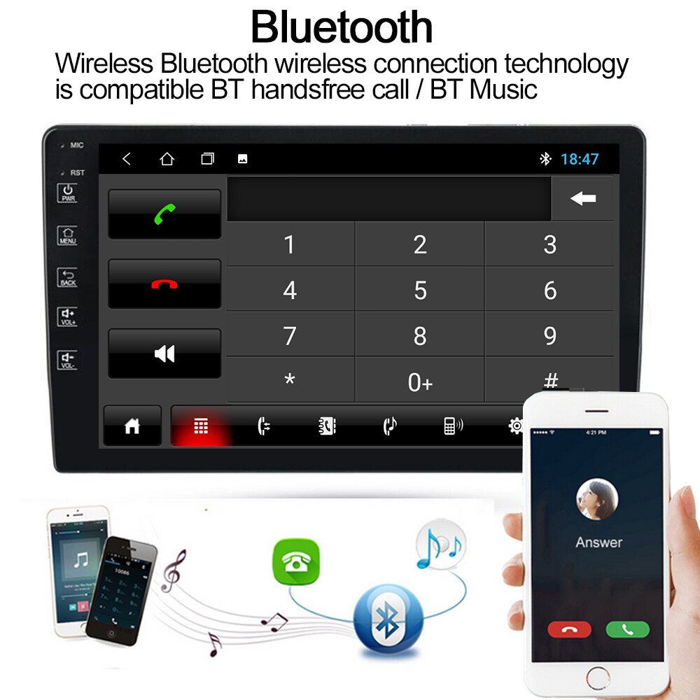 10″ Car Radio Stereo Android Auto CarPlay IPS DSP IPS BT GPS ID3 USB Wifi Touch
