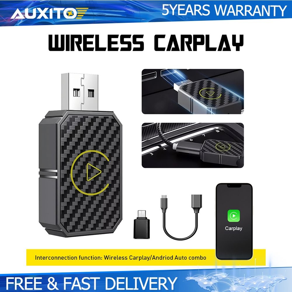 Mini Wireless Carplay Dongle Android Auto Adapter USB Car Connect Box Adapter