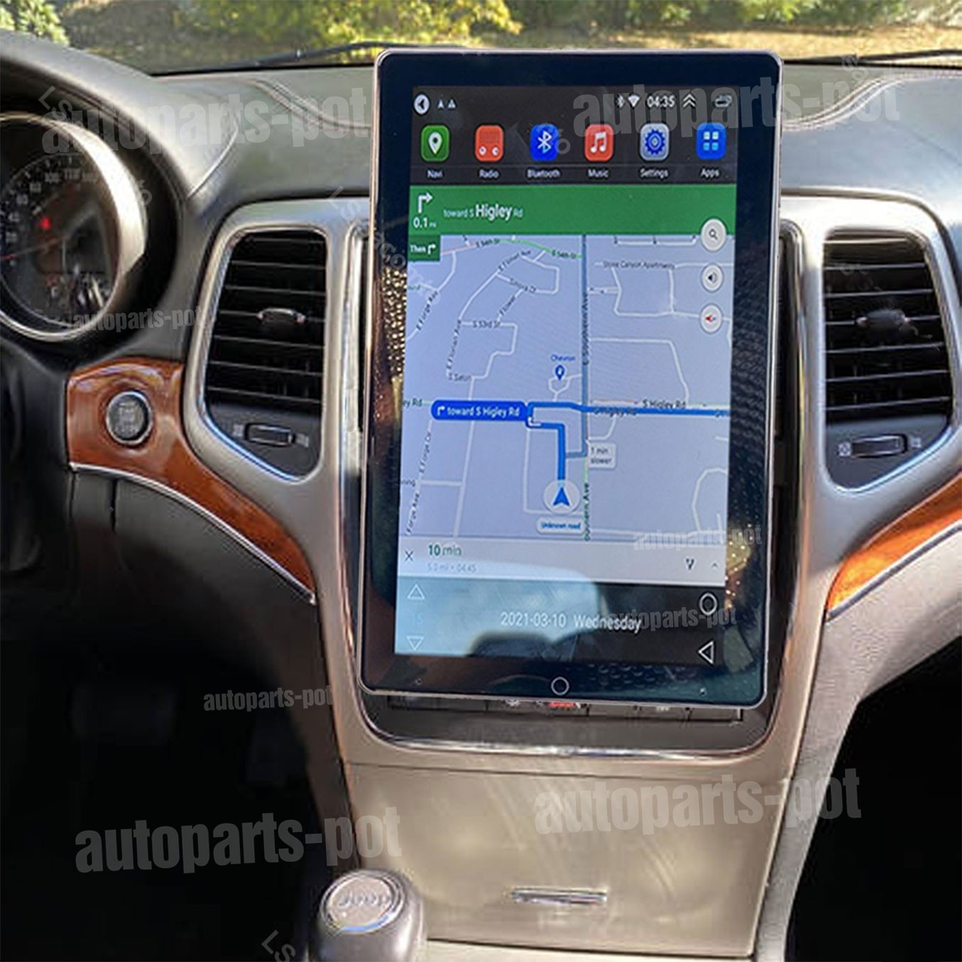 Rotatable For 2011-2013 Jeep Grand Cherokee Carplay Stereo Radio NAVI Android 15