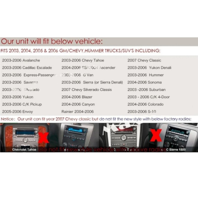 For 2003-2006 Chevrolet Silverado Tahoe Android 13 CarPlay Car Radio Stereo GPS