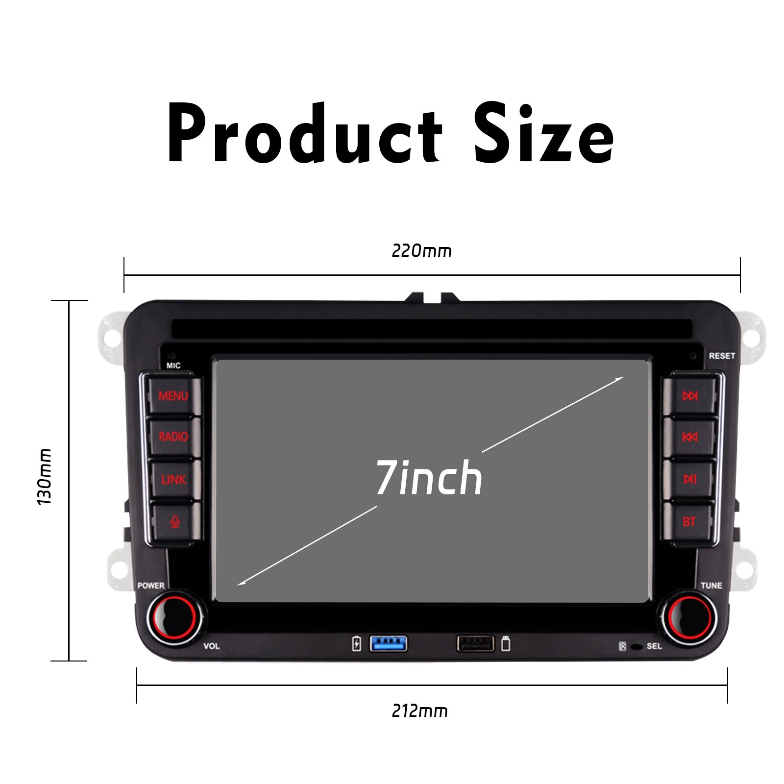 Car Stereo BT RDS VW Jetta Tiguan Passat Radio Android Auto DAB CarPlay FM/AM