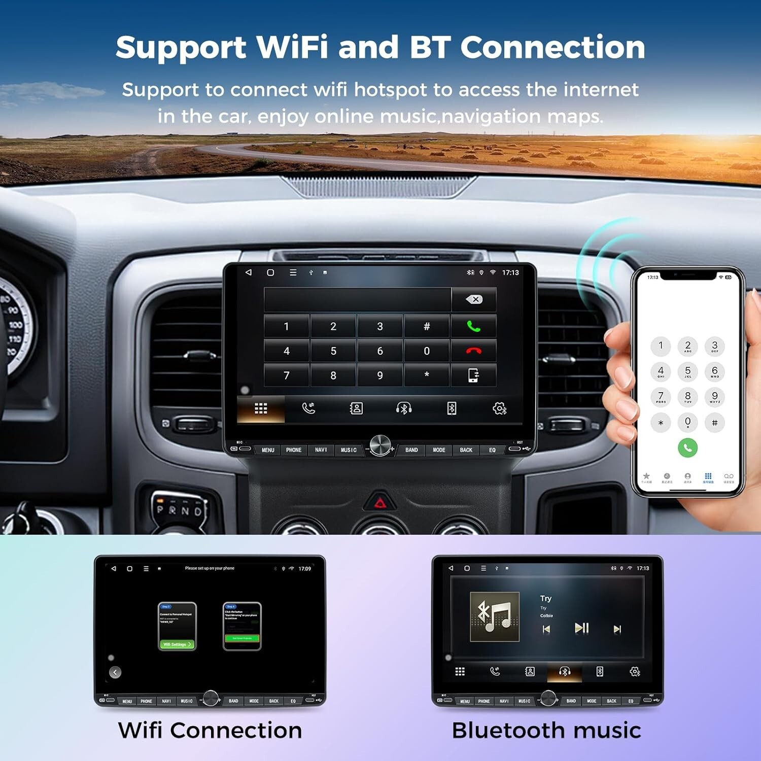 10″ 4+64GB Car Stereo Radio for Dodge Ram 1500 2500 3500 2013-18 Manual Cli