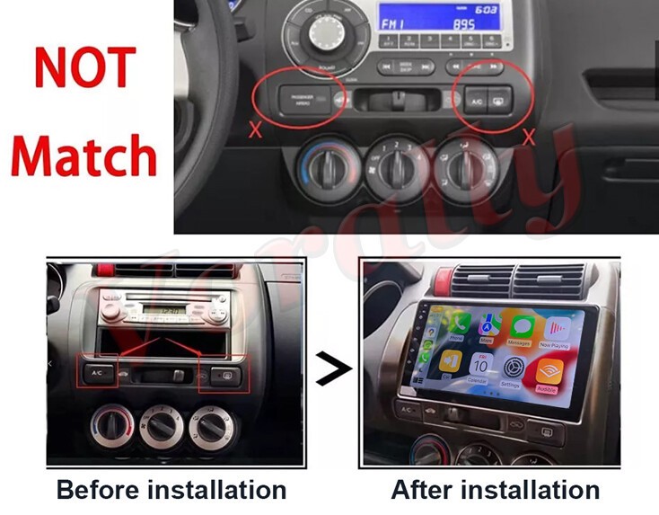 4+64G Android 14 For 2004-2010 Honda Fit Jazz Car Stereo Radio Carplay WIFI GPS