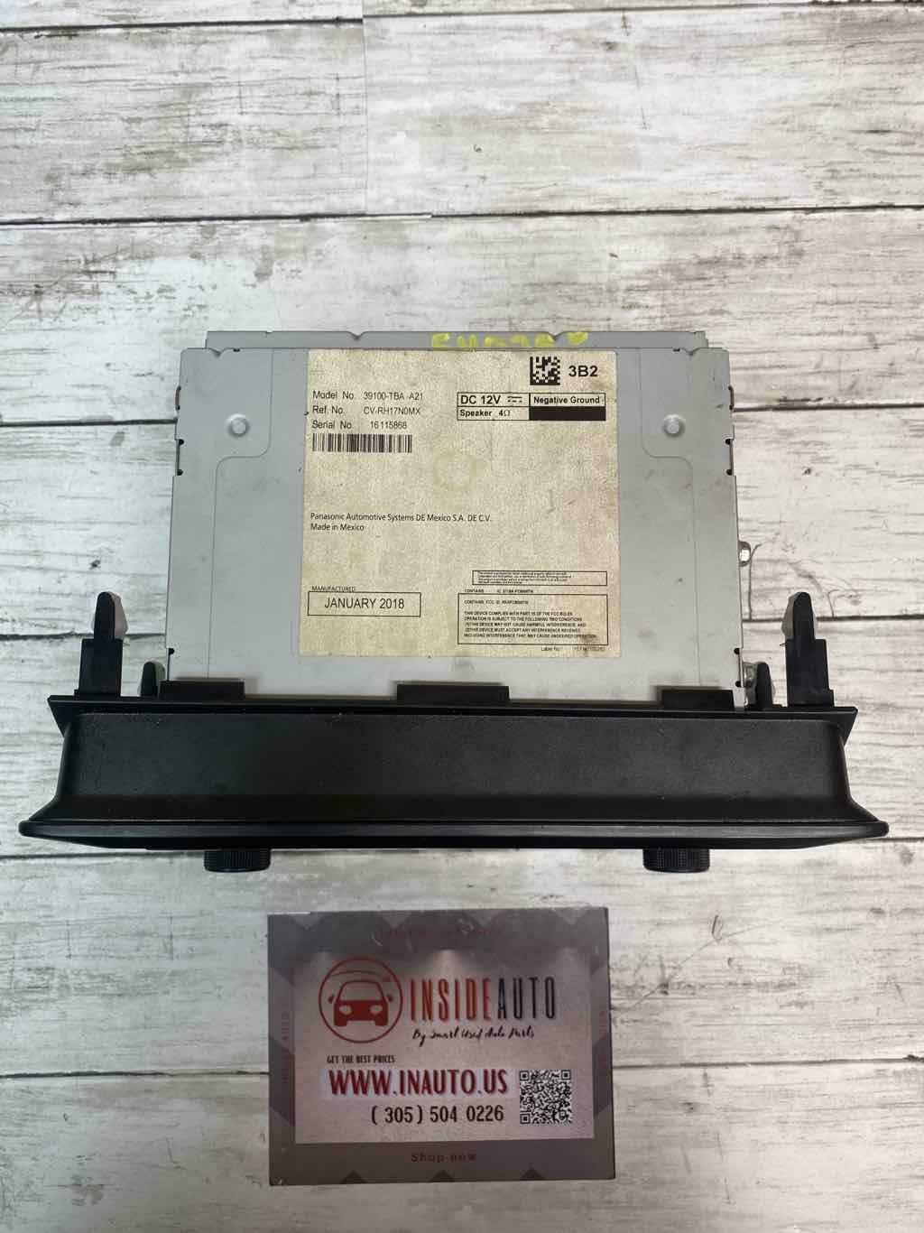 2016 2017 HONDA CIVIC SED LX RADIO DISPLAY SCREEN & RECEIVER ASSY 39100TBAA21