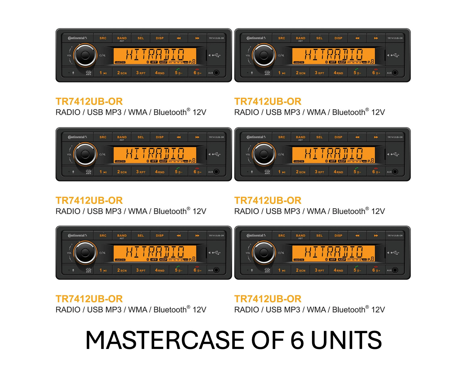 6 x VDO CONTINENTAL TR7412UB-OR BLUETOOTH – factory masterbox