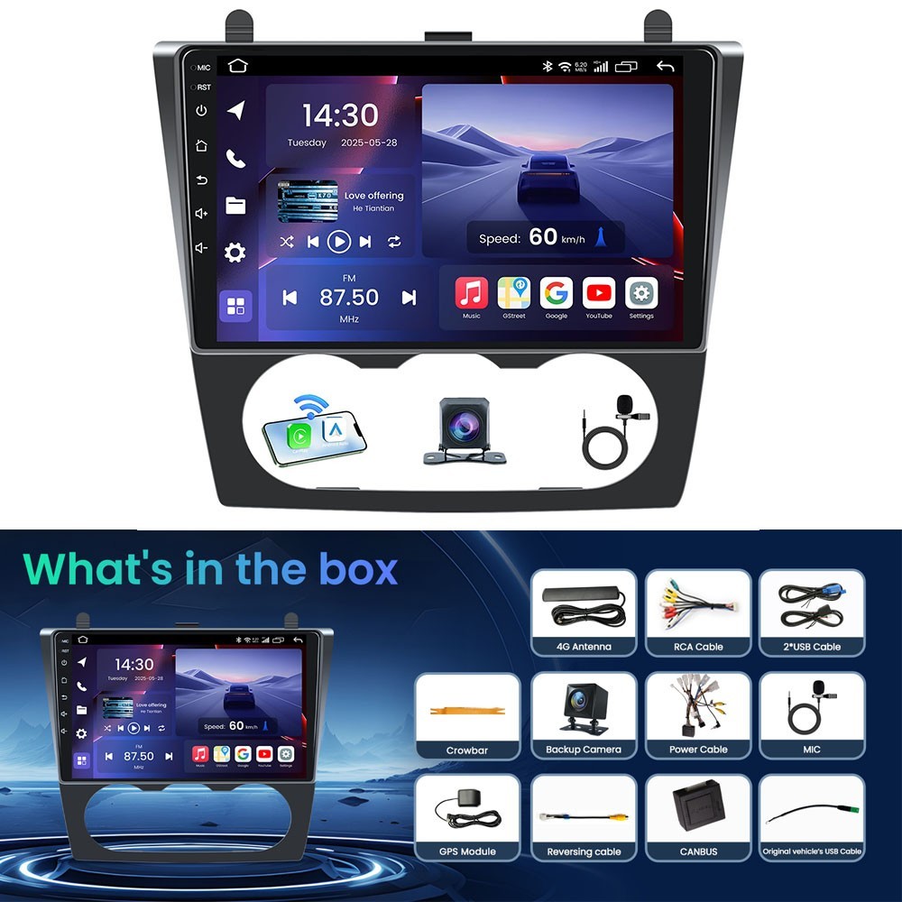 For 2007-2012 Nissan Teana CarPlay Android 13 Car Radio Stereo Navi Cam