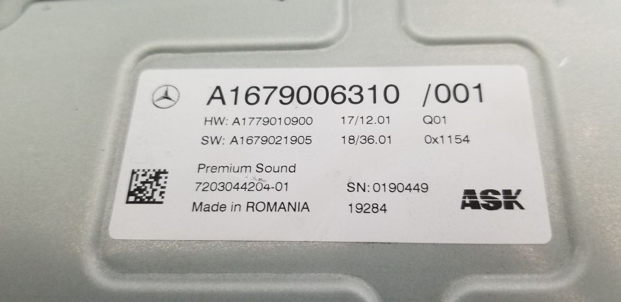 20 MERCEDES-BENZ GLC300 RADIO AUDIO AMPLIFIER 1679006310