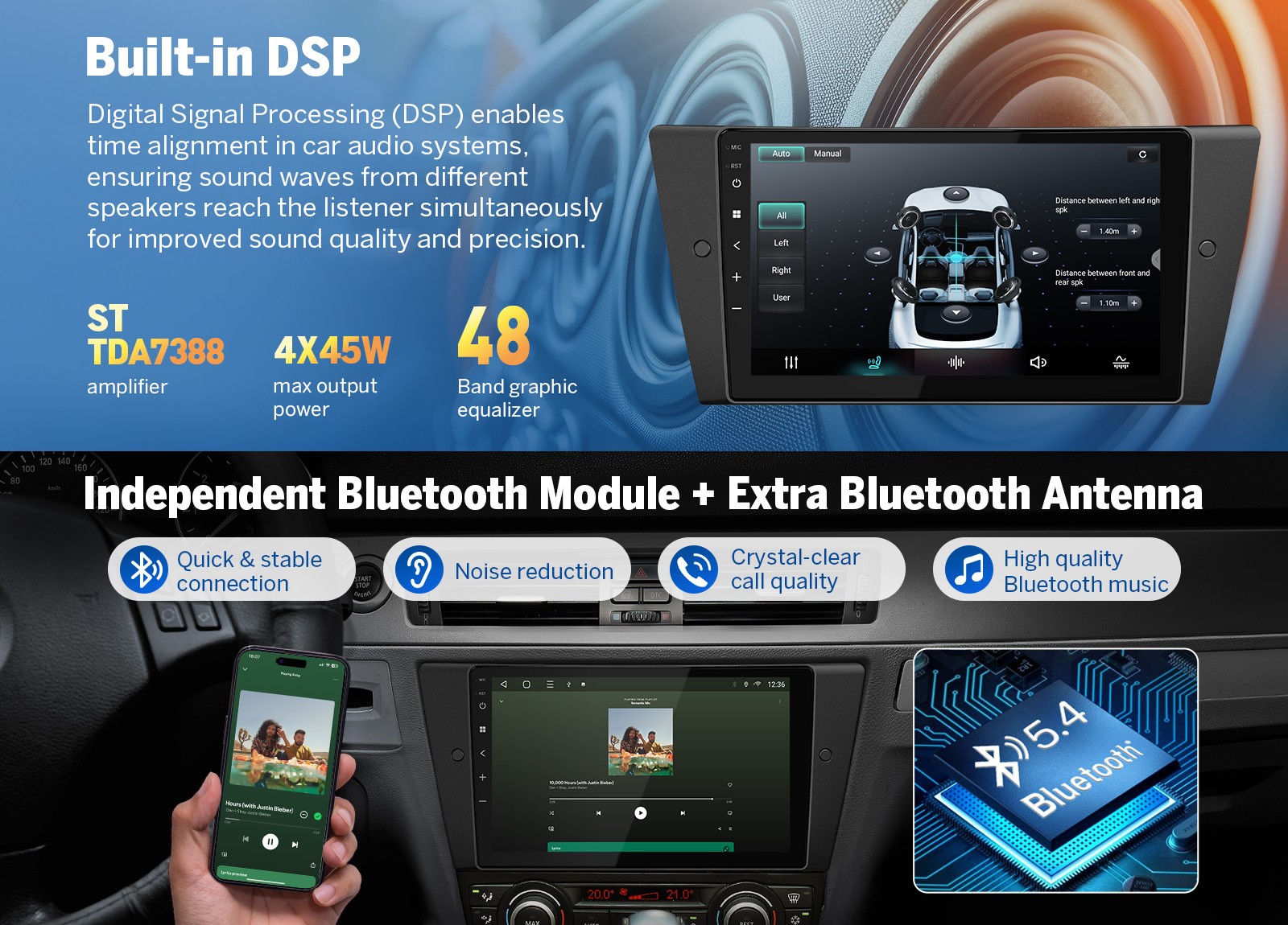 For BMW E90/E91/E92 325 328 Android 10 Stereo 8-Core 9″ Car Radio GPS USB Stereo