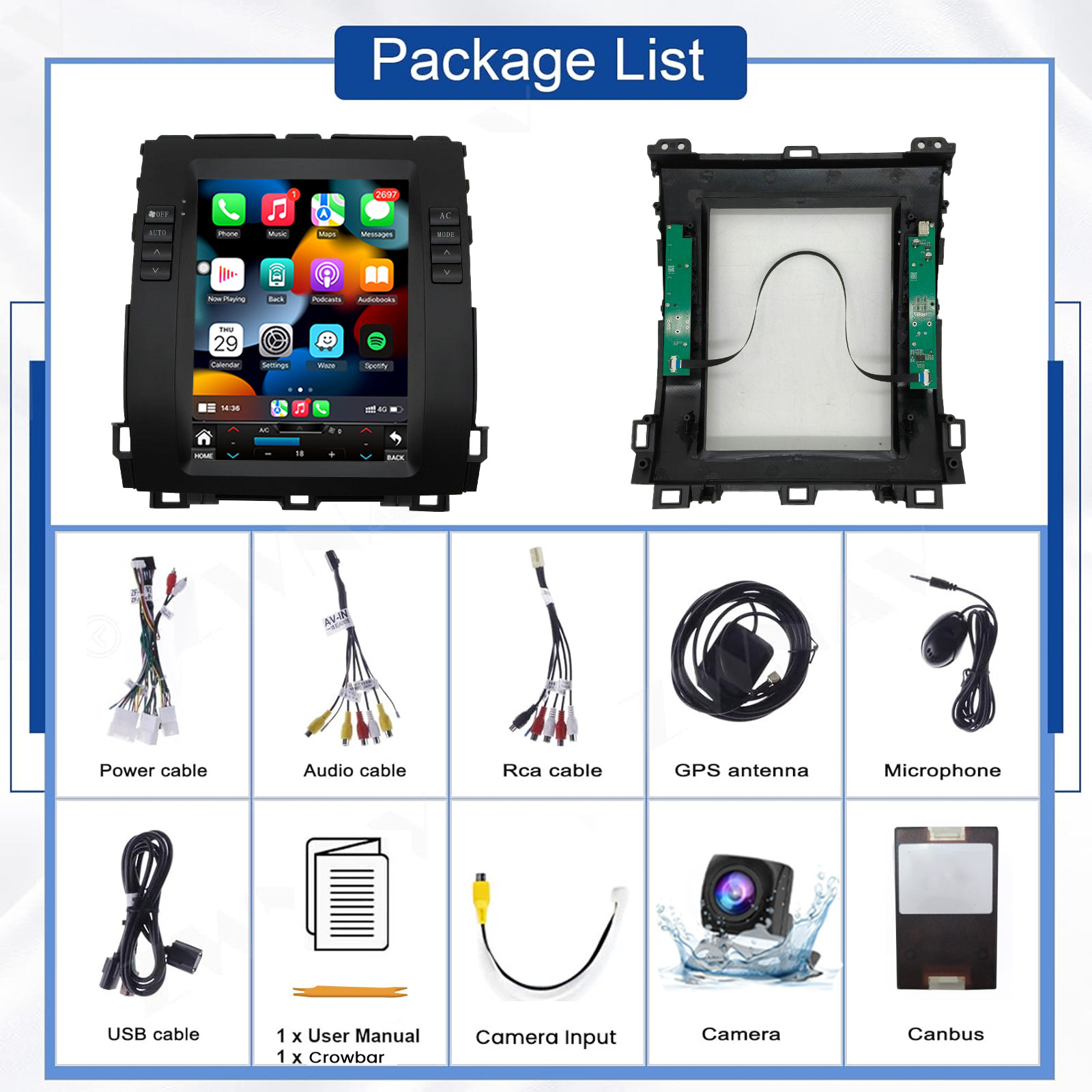 For 2003-2009 Lexus GX470 Car Radio Stereo Carplay 6+64G 9.7in Carplay Player