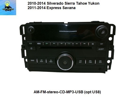 20934593 10 11 12 13 Express Savana Silverado AM FM Stereo Radio CD MP3 Player