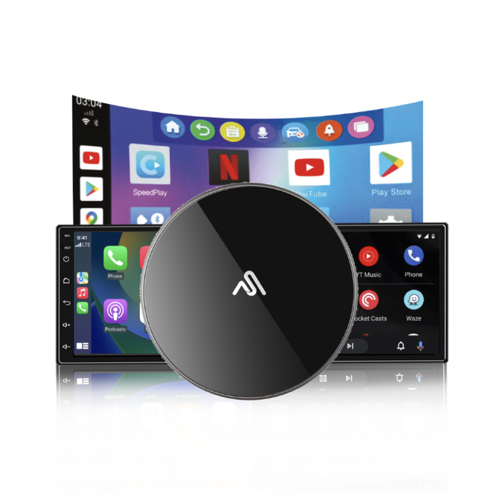 AutoSky AI Box Ultra – CarPlay Box With Android, WLAN, Bluetooth, 4GB + 64GB