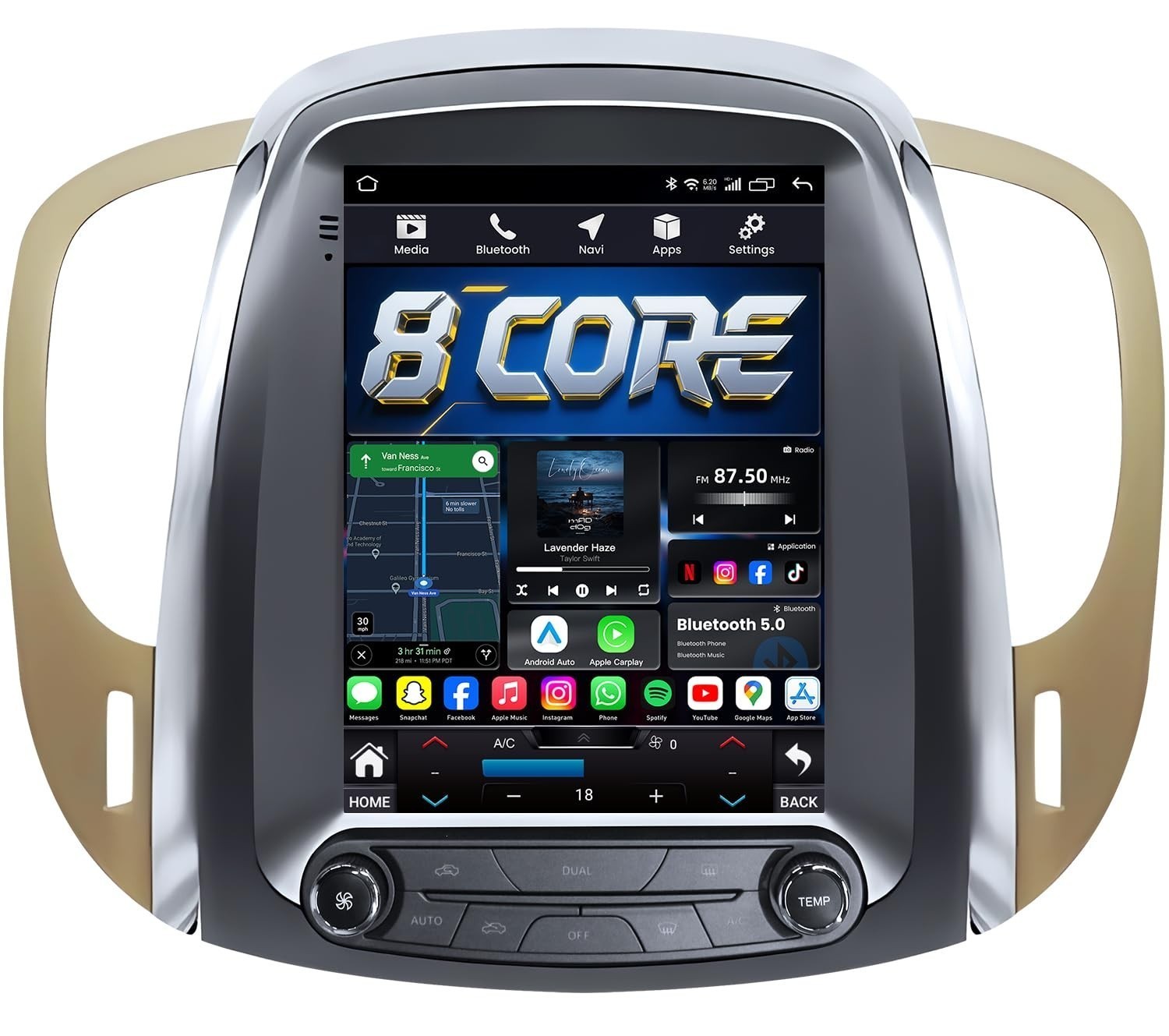 Car Radio Stereo Carplay For 2010-2013 Buick LaCrosse 4+64G 9.7in FM RDS