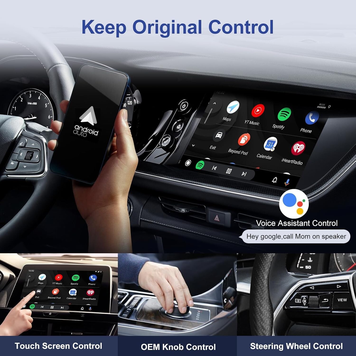 Podofo Wireless Android Auto Adapter, 2023 Upgrade Wireless
