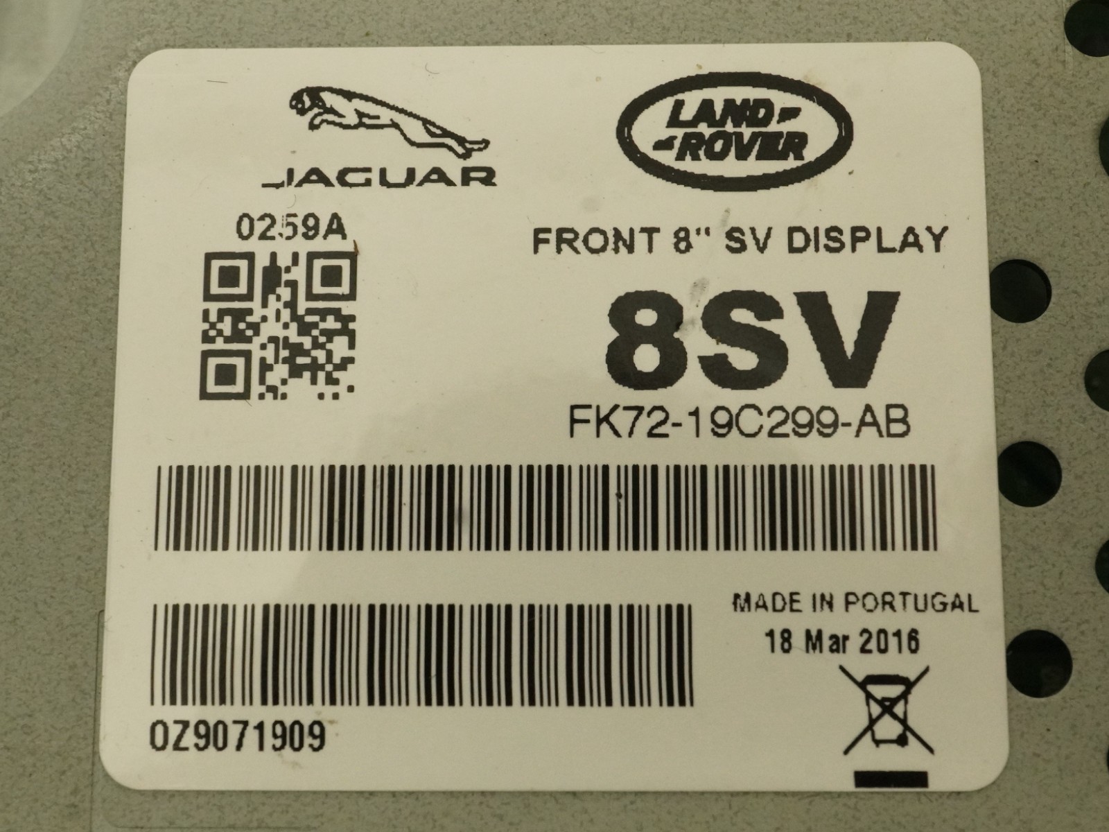 2015-2017 Jaguar XJ X351 Display Screen Monitor Dashboard Mounted FF7219C299AB