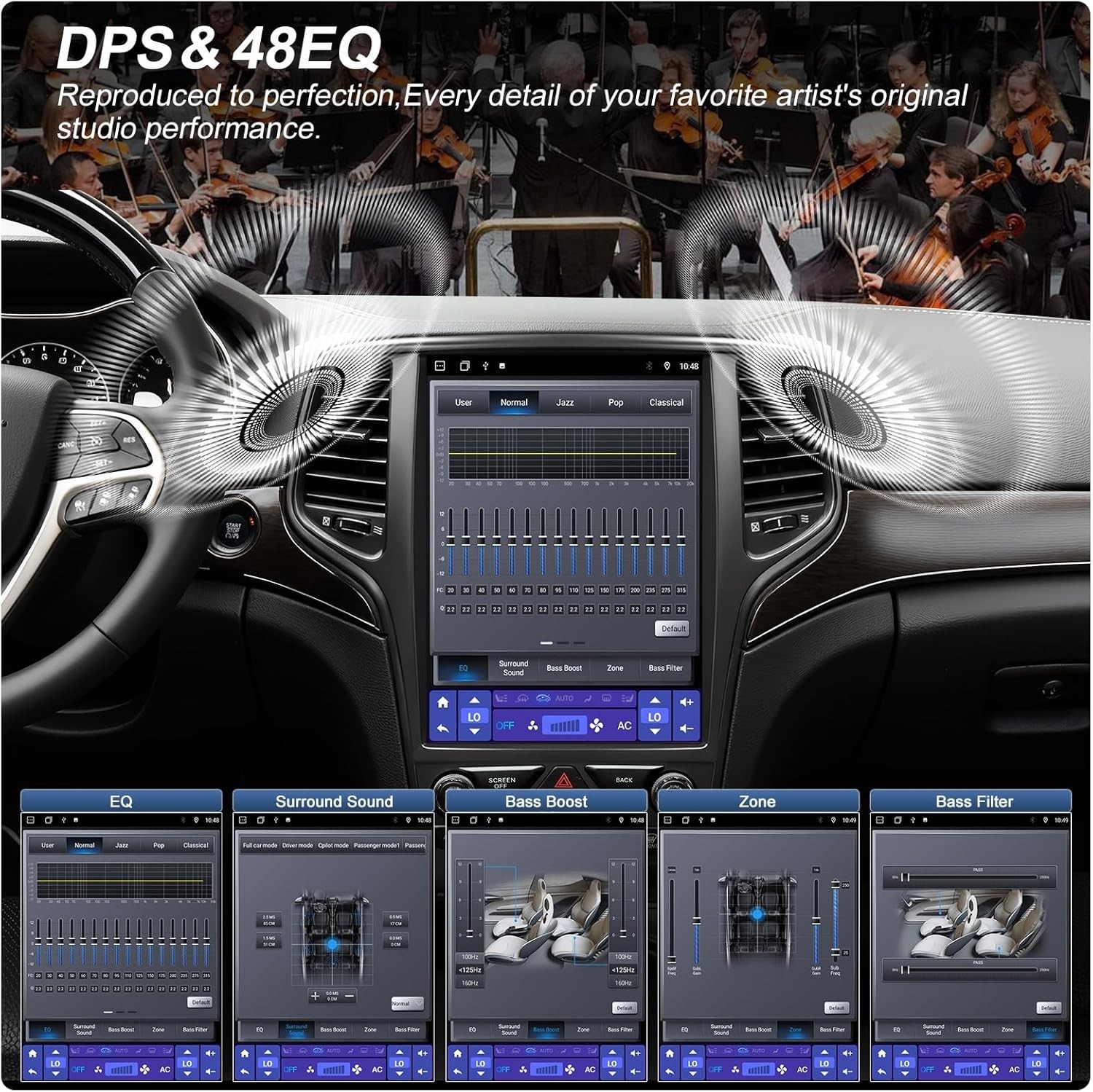 Jeep Grand Cherokee 2014-2022 12.1″ Touchscreen Radio CarPlay GPS 4GB 64GB