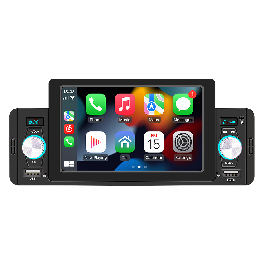 5 inch Car Multimedia Player Stereo Radio W/Carplay Android Auto Remote Control