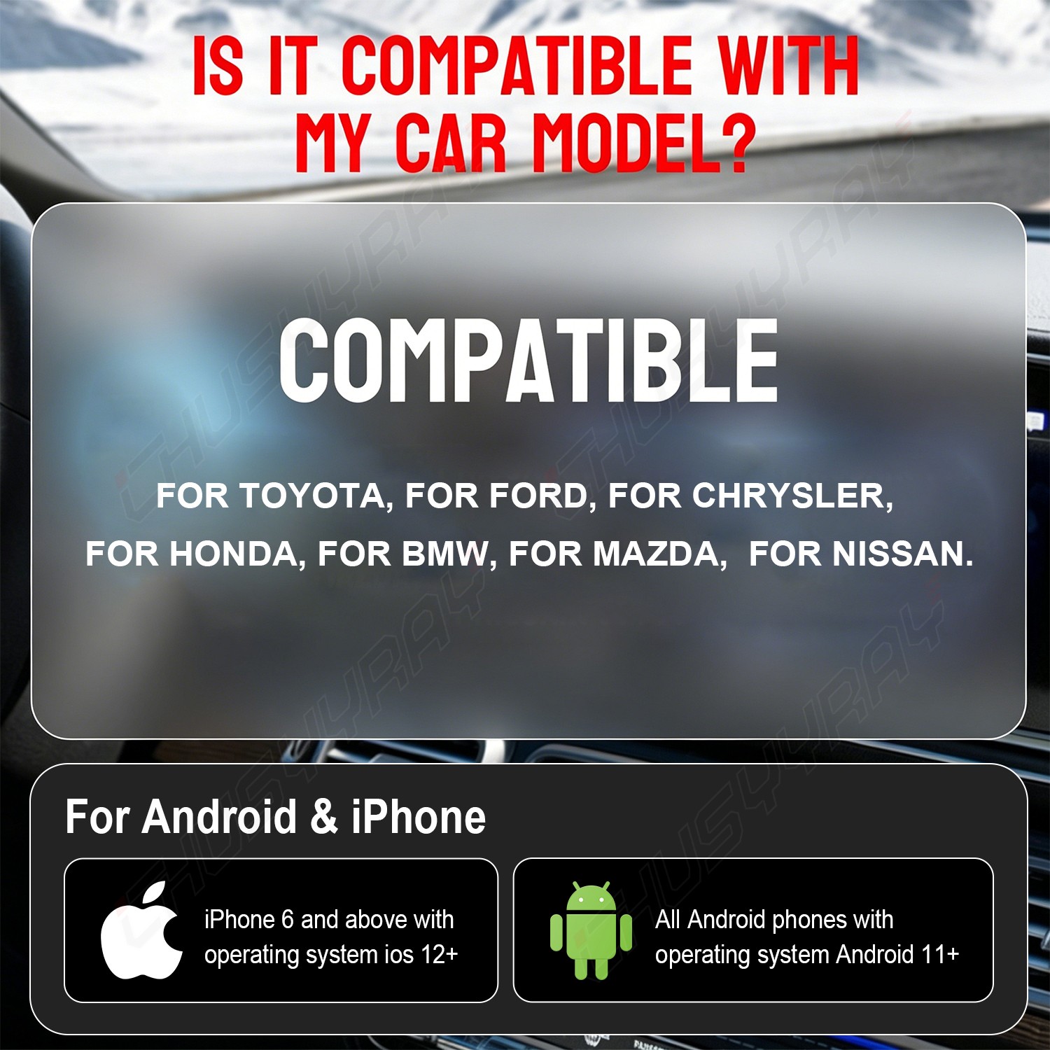 For Acura RDX 2019-2024 Car Wireless CarPlay Dongle Adapter Apple and Android
