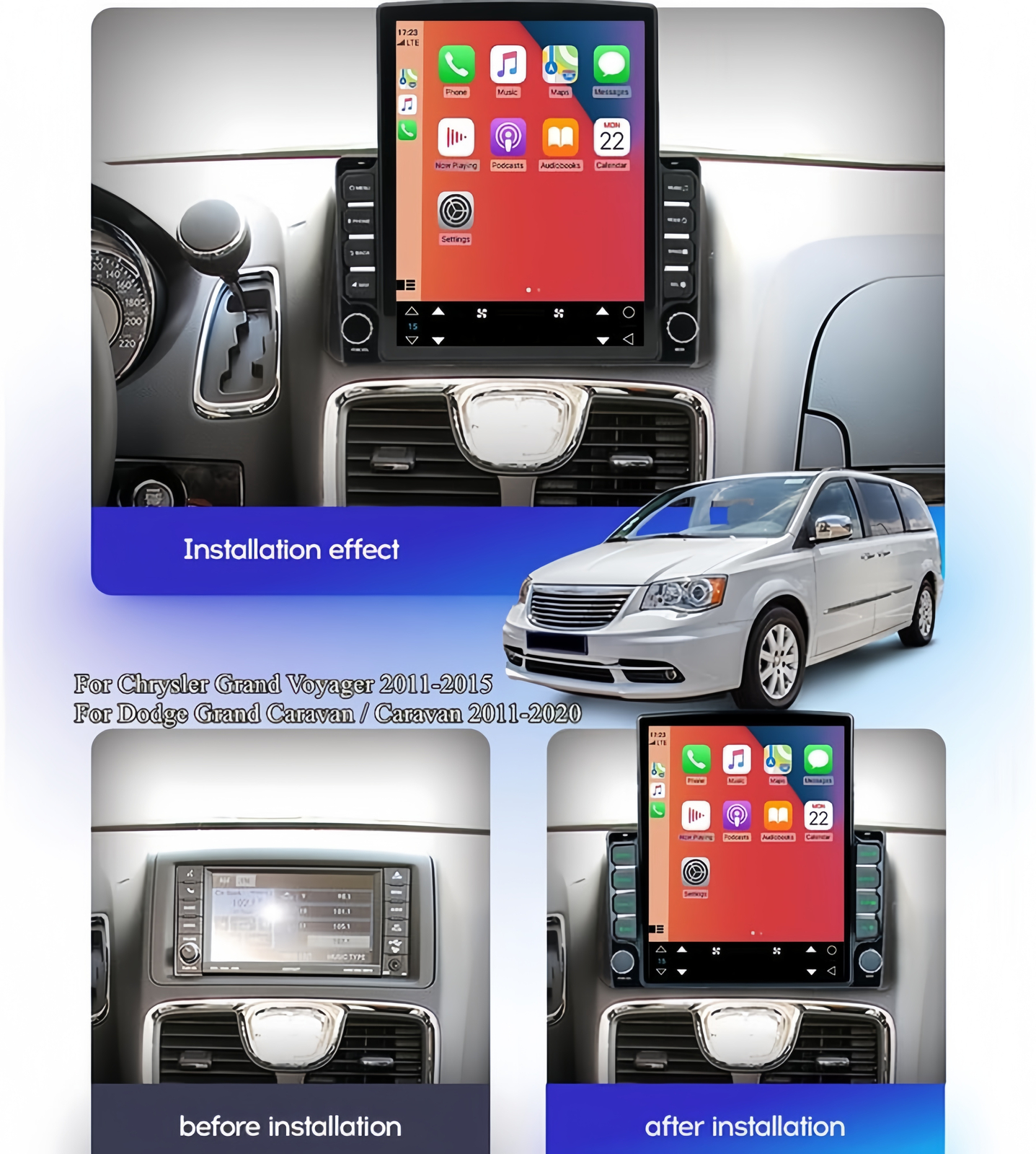 Apple Carplay Car Radio Stereo Android 13 GPS NAV For 2007-2017 Jeep Wrangler JK