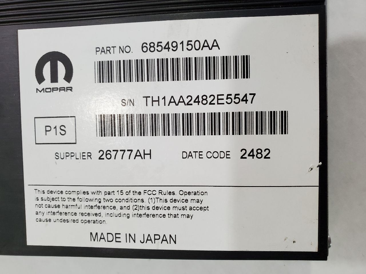 2017 2023 Dodge Challenger 276 Watt Amplifier Part Number 68549150AA OEM Tested