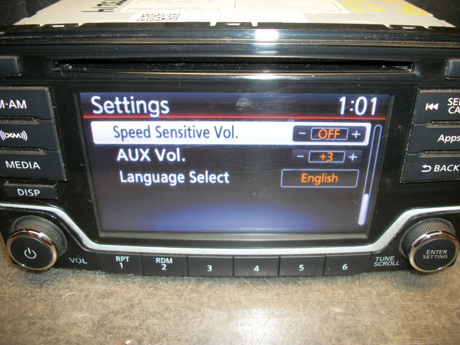 2015 NISSAN SENTRA 5″ Screen SAT Radio CD BLUETOOTH 281859MB0A TESTED