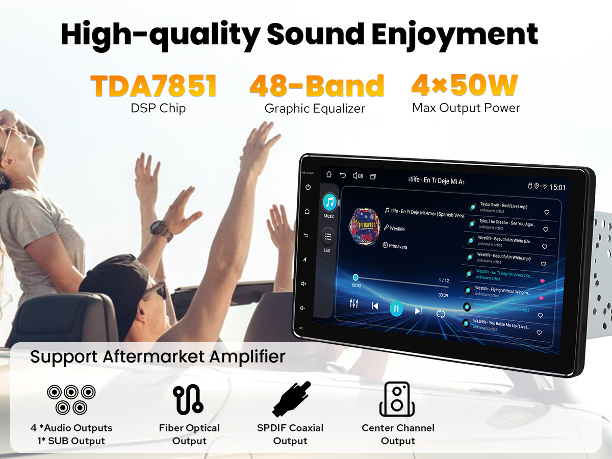 JOYING 9 Inch Double Din Universal Android 12 Radio Support FM Bluetooth HDMI SD