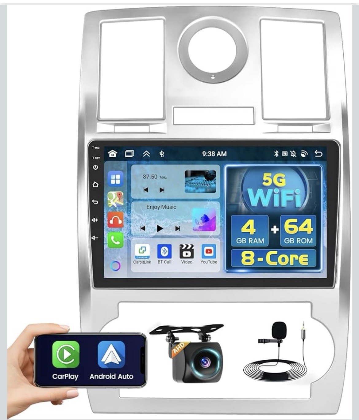 8Core 4 +64GB Android 13 Car Stereo Radio CarPlay GPS For Chrysler 300C 2004-10