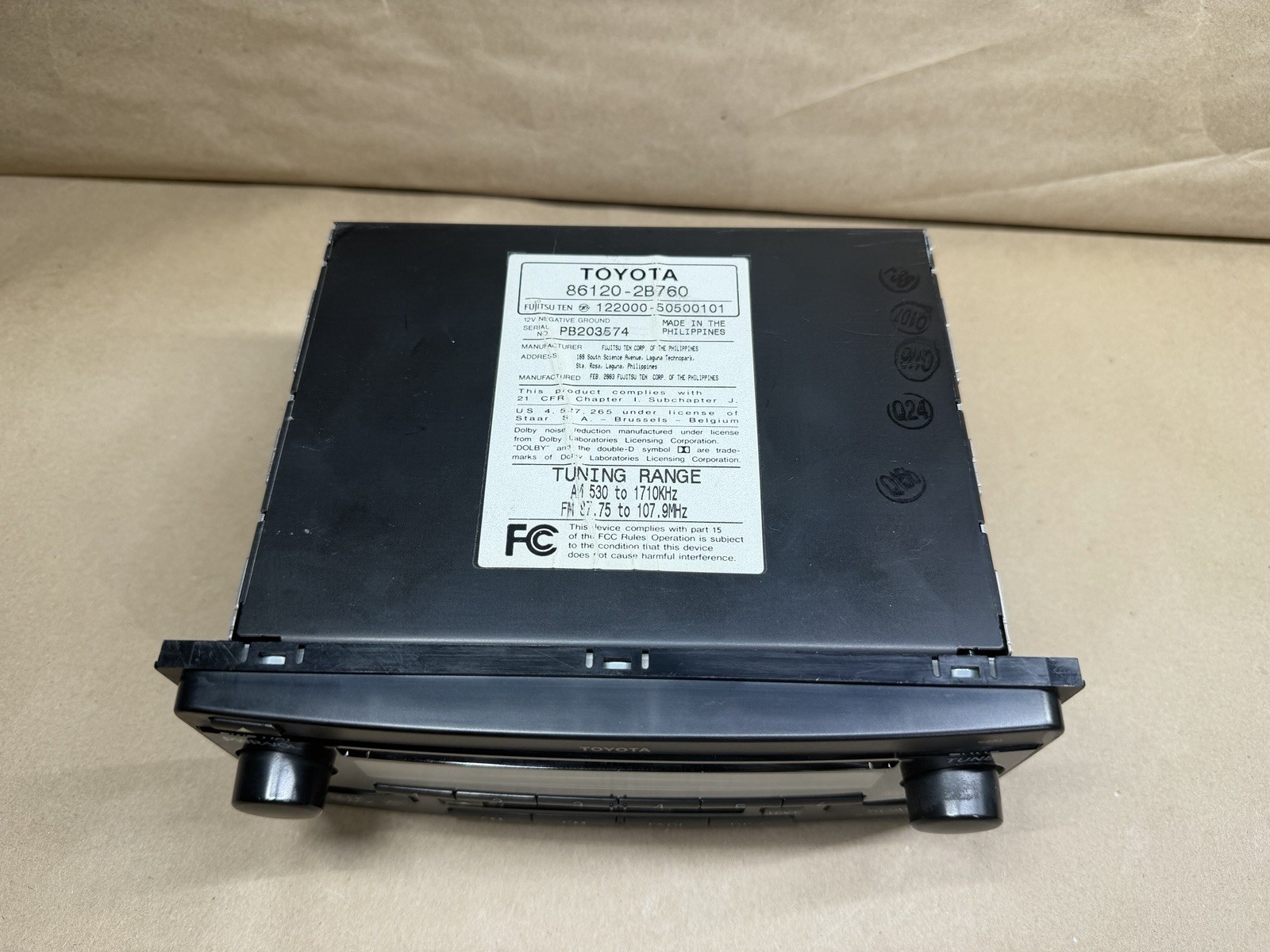 2003 Toyota RAV4 Radio 86120-2B760 | Fits 2002-2004 RAV4 and 2002-2004 Celica