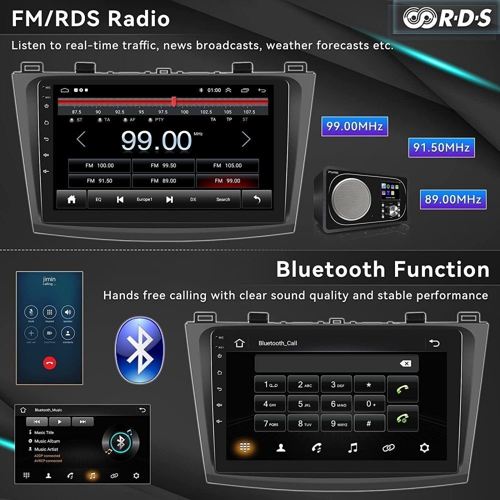 Car Radio Stereo Carplay For Mazda 3 FM Media