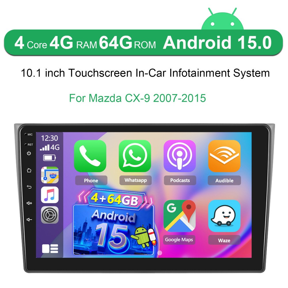 Apple Player For Mazda CX-9 2007-2015 Carplay Android 15 GPS BT Car Radio Stereo