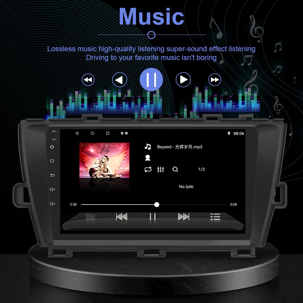 Car Radio Stereo Carplay For 2010-2015 Toyota Prius 4+64G 9in Head Unit EQ