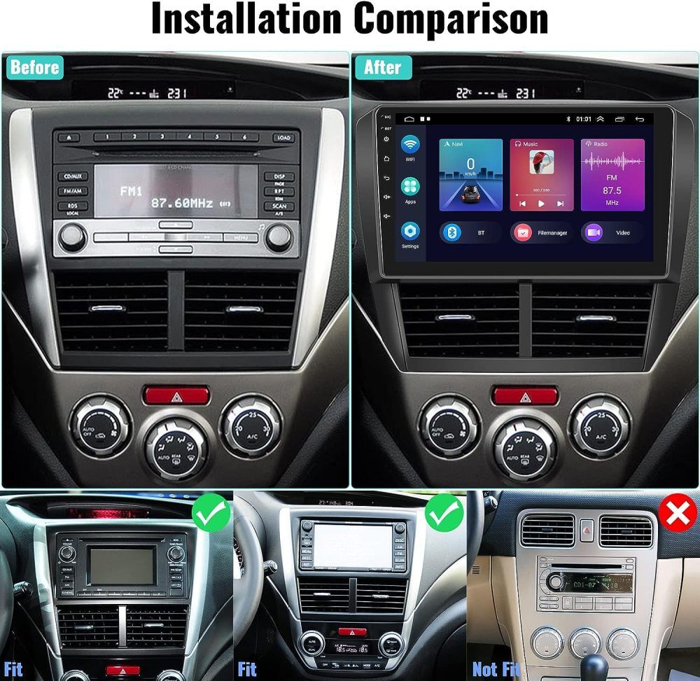 64GB Android 13 Car Stereo Radio Carplay GPS Navi for 2008-2012 Subaru Forester
