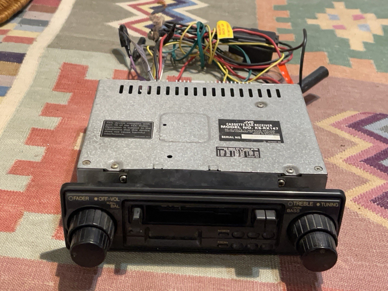 JVC Cassette Player Radio KS-RX147 Vintage AM/FM Car Audio Radio JVC