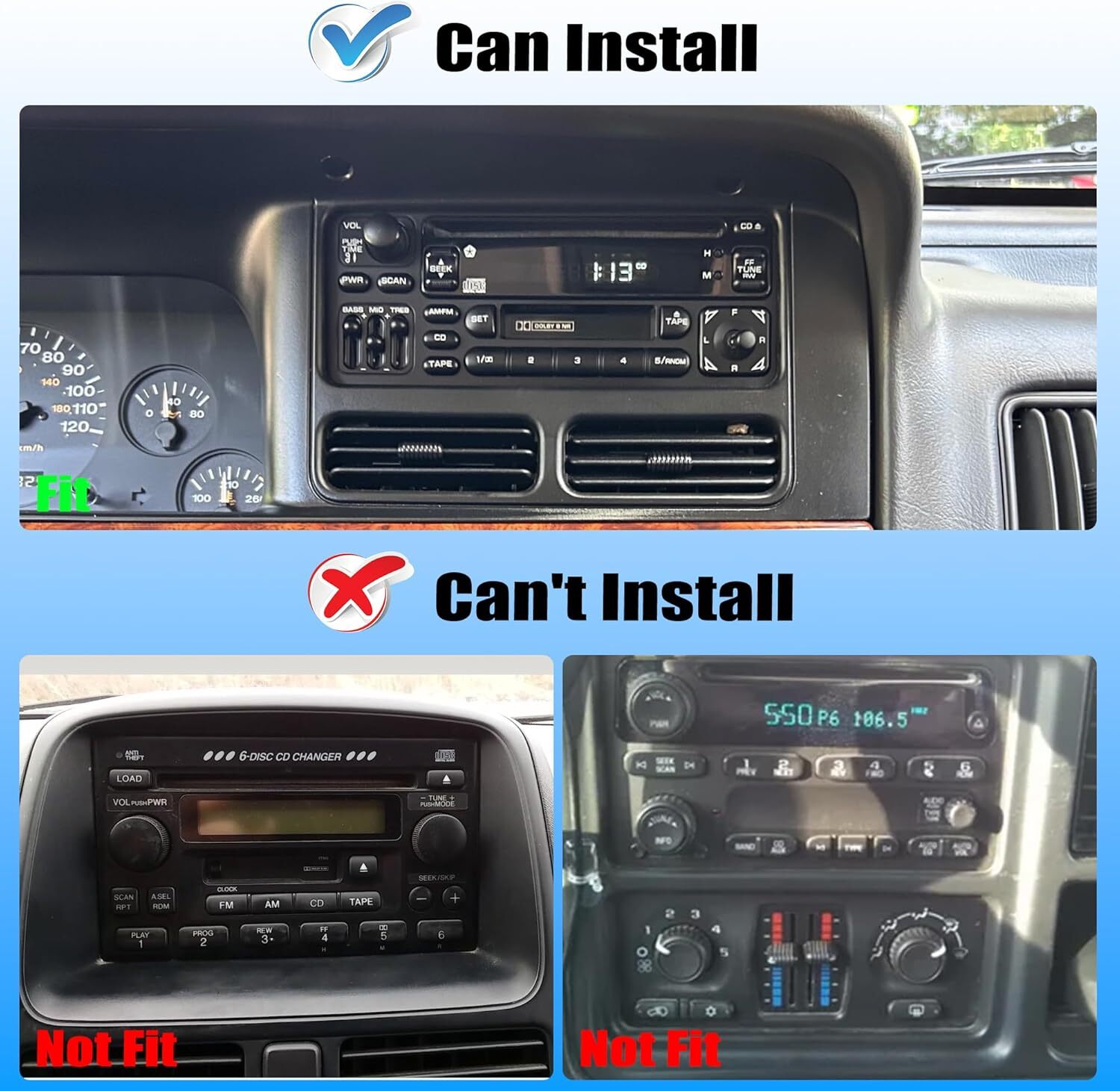 6.86” Car Stereo Radio For Jeep Grand Cherokee 93-98 Wrangler 97-02 Head Unit