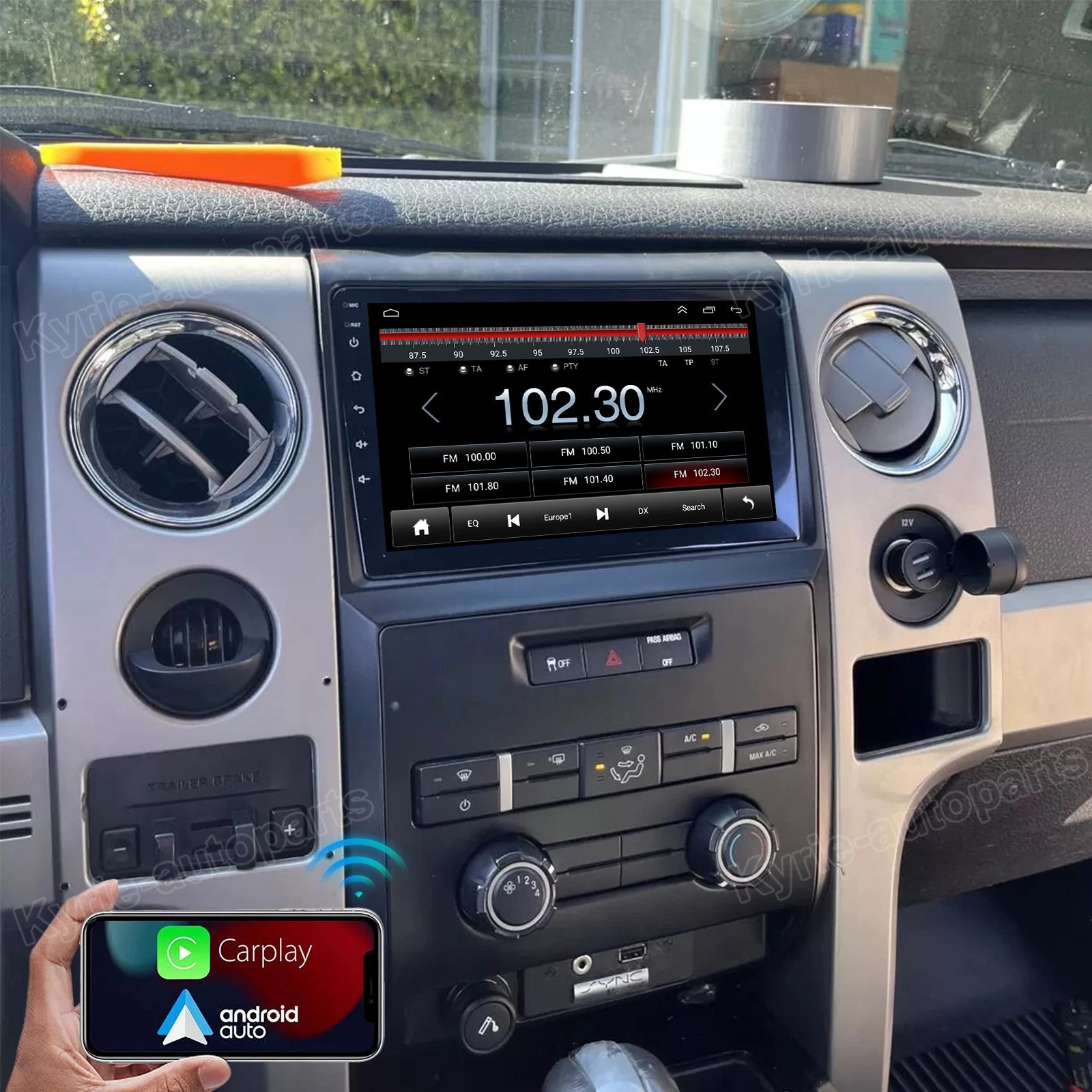 9″ Android 15 Auto Car Stereo Radio GPS AUTO AC For Ford F-150 2009-2014 CarPlay