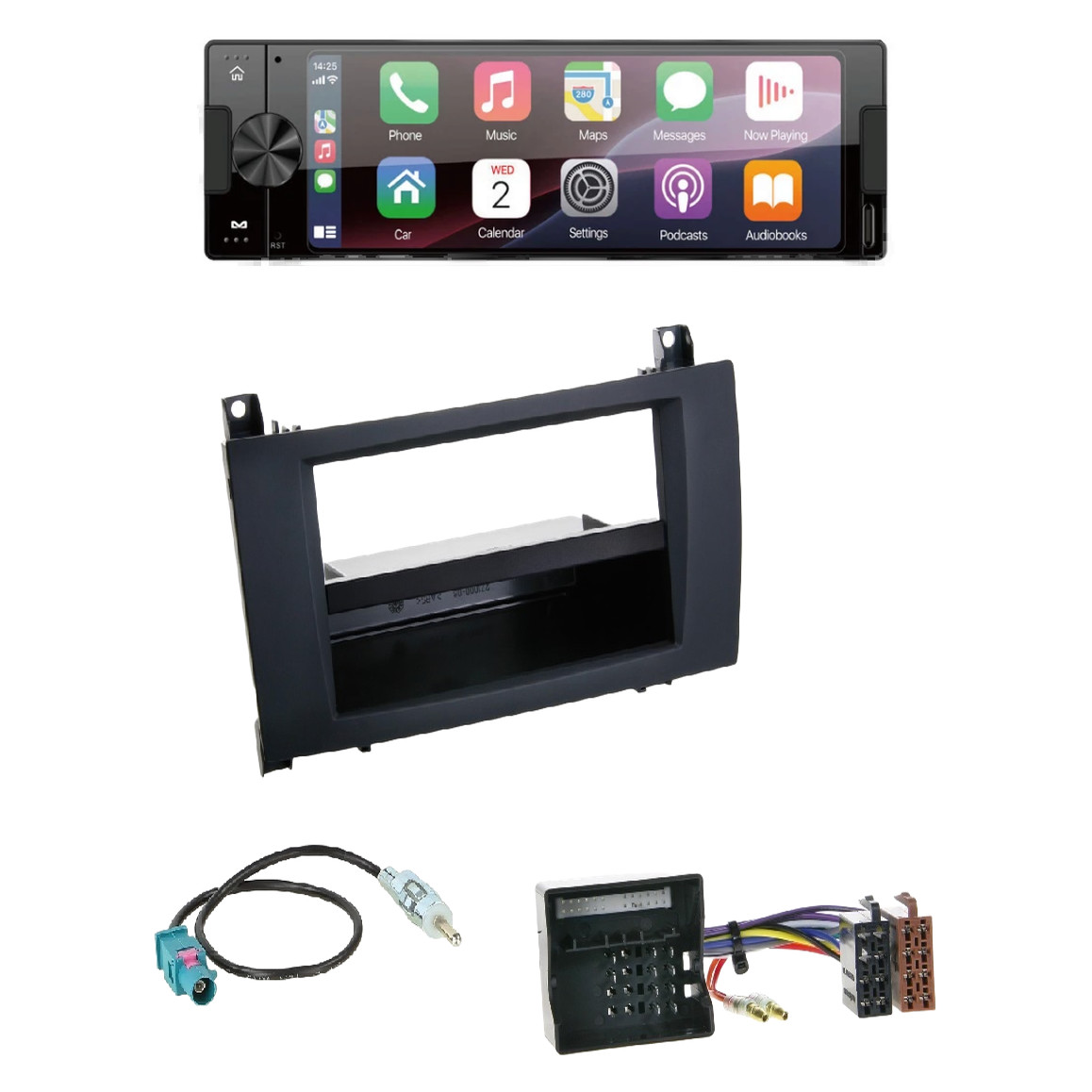 Ampire CPR60 Radio DAB + USB-C with installation kit for Mercedes SLK-Class (R171)